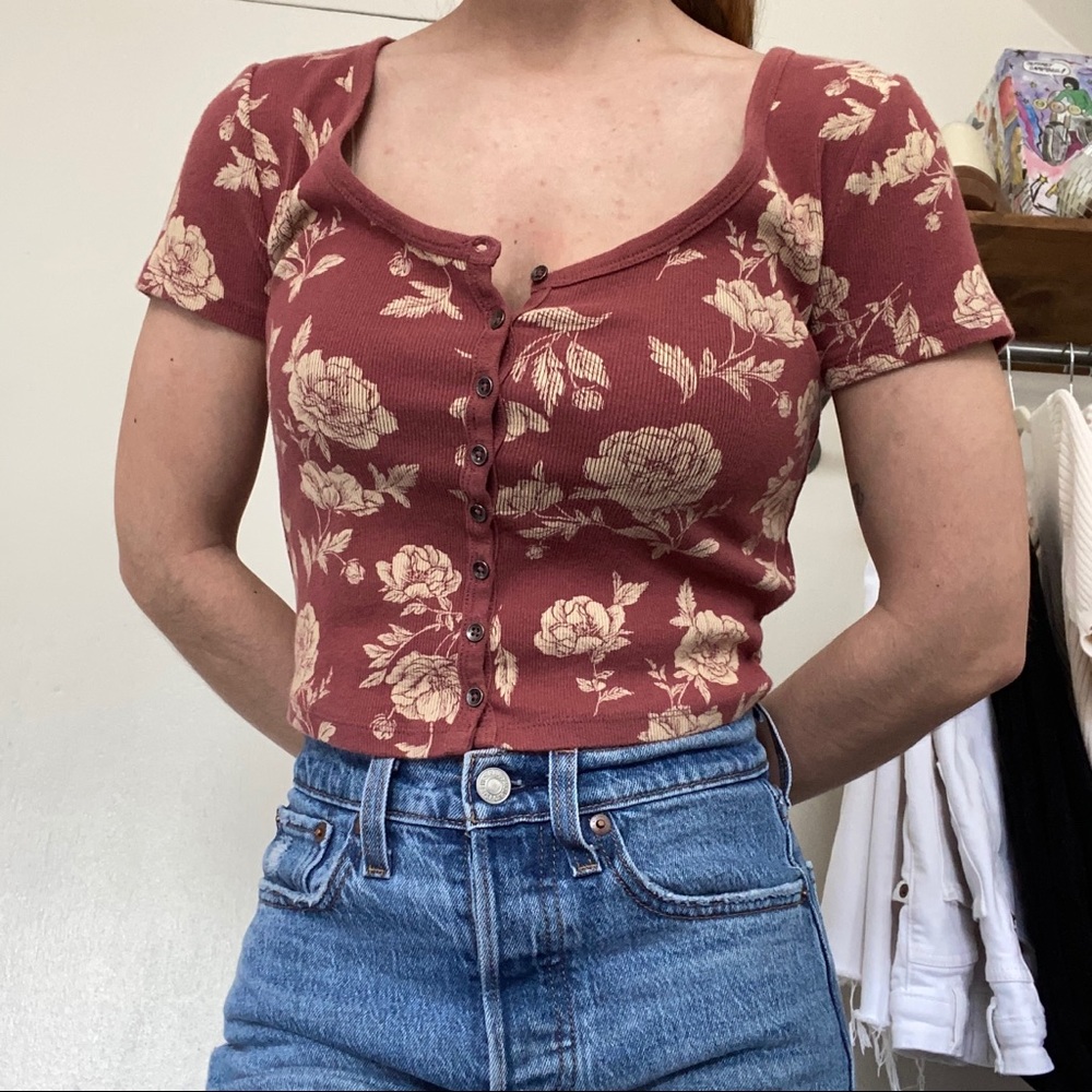 Forever 21 Floral Button Up